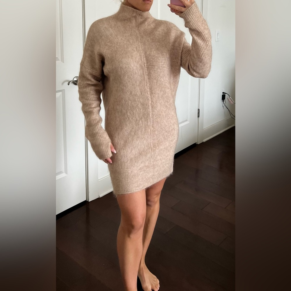 H&M Beige Long Sleeve Sweater Dress